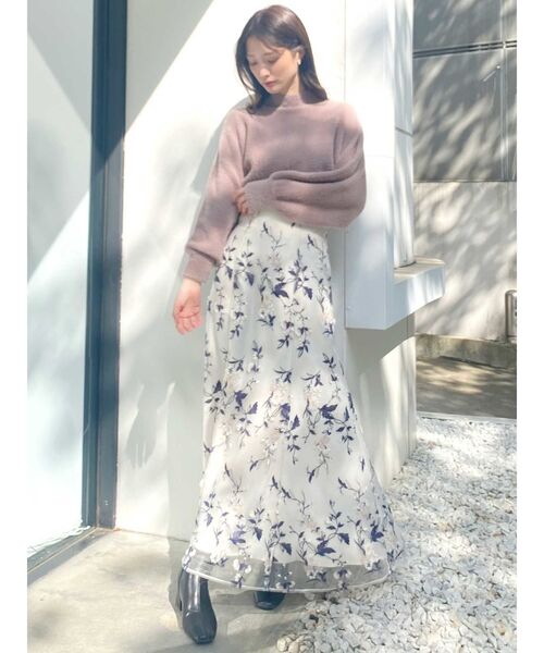 MERCURYDUO(マーキュリーデュオ)の「ハイネックミニシャギーコンパクトニット(ニット/セーター・レディース・ベージュ/アイボリー/ラベンダー/ブラウン/ベビーピンク/ブルー/チャコールグレー・FREE)」の9枚目の写真