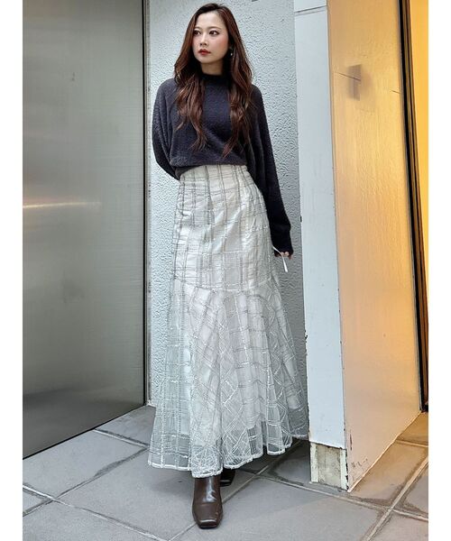 MERCURYDUO(マーキュリーデュオ)の「ハイネックミニシャギーコンパクトニット(ニット/セーター・レディース・ベージュ/アイボリー/ラベンダー/ブラウン/ベビーピンク/ブルー/チャコールグレー・FREE)」の16枚目の写真