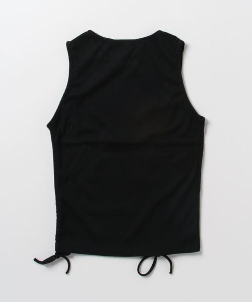 XU（エックスユー）の「ストリートファッション XU エックスユー unbalance shirring top アンバランストップス シャーリングトップス スリーブレス ノースリーブ（タンクトップ・レディース・ブラック/カーキ・ONE SIZE）」の3枚目の写真