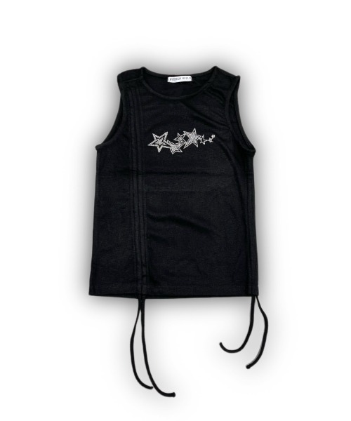 XU（エックスユー）の「ストリートファッション XU エックスユー unbalance shirring top アンバランストップス シャーリングトップス スリーブレス ノースリーブ（タンクトップ・レディース・ブラック/カーキ・ONE SIZE）」の19枚目の写真