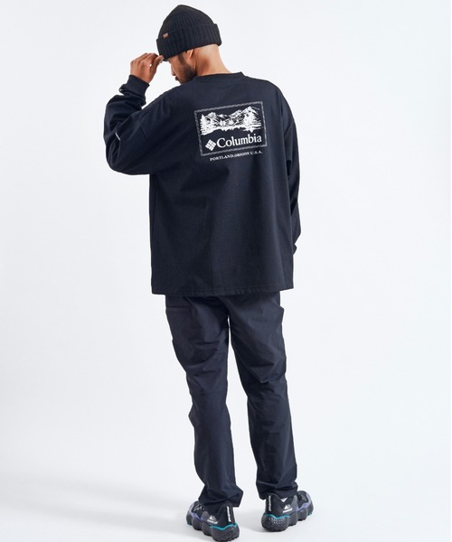 Columbia（コロンビア）の「【ムラサキスポーツ別注】columbia/コロンビア SUNRISE EDGE GRAPHIC ロンT オーバーシルエット バックプリント グラフィック風景 PM4853（Tシャツ/カットソー・メンズ・ホワイト/ブラック/ホワイト×グリーン/ブラック×ブルー/カーキ系2/カーキ系1・XL/XXL/M/L/S）」の8枚目の写真