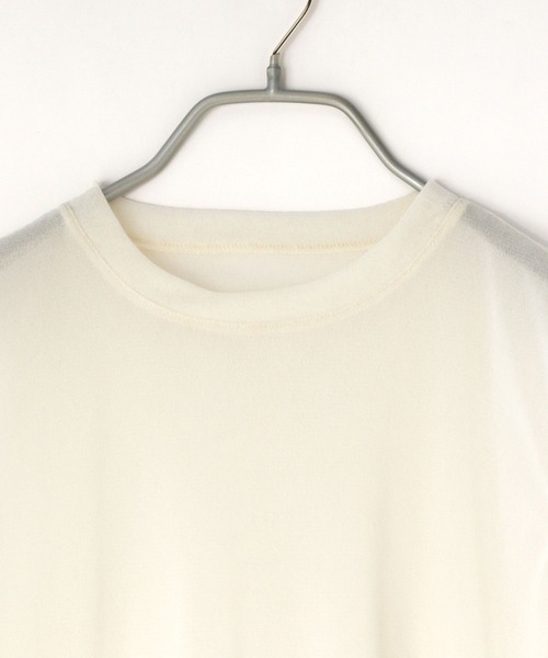 yuw(ユウ)の「フロッキーベロアTシャツノースリーブ 974101(Tシャツ/カットソー・レディース・アイボリー/ブラック・FREE)」の4枚目の写真