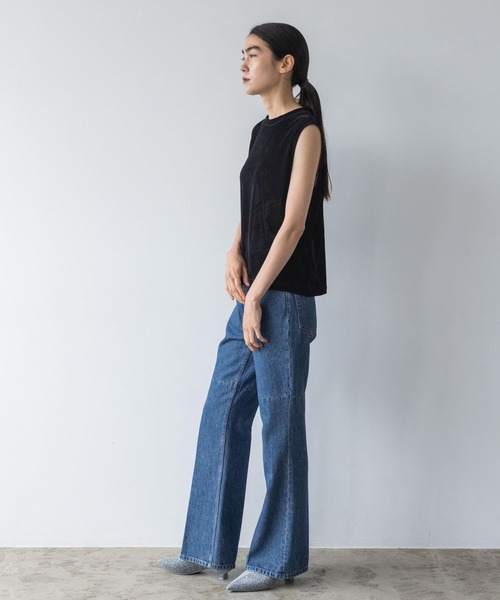 yuw(ユウ)の「フロッキーベロアTシャツノースリーブ 974101(Tシャツ/カットソー・レディース・アイボリー/ブラック・FREE)」の17枚目の写真