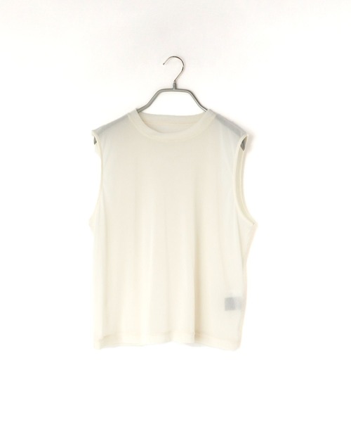 yuw(ユウ)の「フロッキーベロアTシャツノースリーブ 974101(Tシャツ/カットソー・レディース・アイボリー/ブラック・FREE)」の12枚目の写真