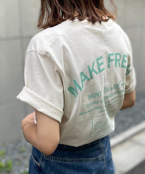 mi via loca（ミヴィアロカ）の「FRUIT of THE LOOM ペイントロゴTシャツ（Tシャツ/カットソー・レディース・ブラック/オフホワイト/ナチュラル・LARGE/X-LARGE）」の7枚目の写真