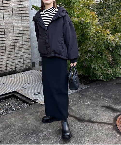 GeeRA（ジーラ）の「フェイクダウンモンスターパーカー（ダウンジャケット/コート・レディース・ブラック/ブルー/アイボリー/モカ・MEDIUM/LARGE/X-LARGE）」の13枚目の写真