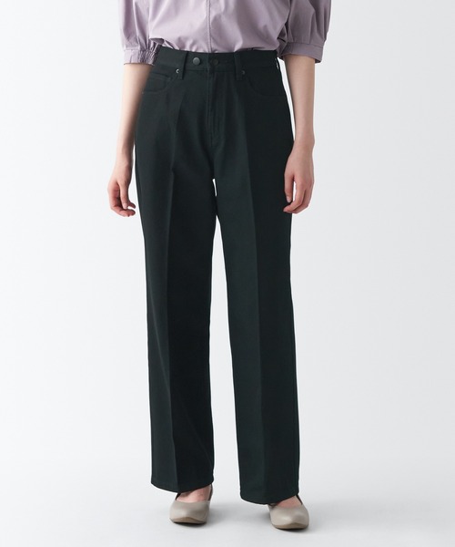 無印良品(ムジルシリョウヒン)の「バギーパンツ 股下75 黒(デニムパンツ・レディース・ブラック・26inch/23inch/27inch)」の1枚目の写真