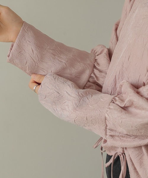 Bab（バブ）の「ウエストドロストワッシャーサテンブラウス（シャツ/ブラウス・レディース・ブラック/ベージュ/ピンク・M）」の17枚目の写真