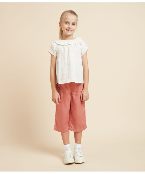 PETIT BATEAU(プチバトー)の「チュビック半袖ブラウス(シャツ/ブラウス・キッズ・ホワイト/ピンク・8YEAR/6YEAR/10YEAR/12YEAR)」の7枚目の写真