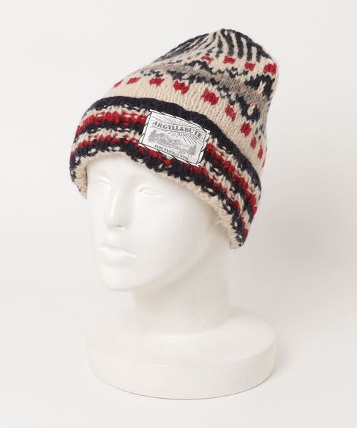 カシミヤ ビーニー フェアアイル柄 セール】ST:PB/FAIR ISLE WATCH CAP フェアアイル柄ニット