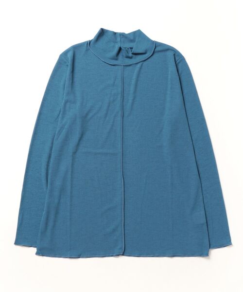 BELLUNA(ベルーナ)の「シアー楊柳素材ハイネックプルオーバー(Tシャツ/カットソー・レディース・ブラック/モカ/ブルー/オレンジ・MEDIUM/LARGE/X-LARGE)」の1枚目の写真