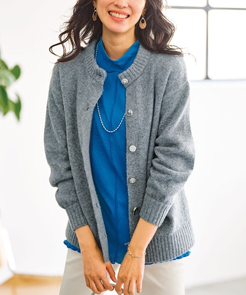 BELLUNA(ベルーナ)の「シアー楊柳素材ハイネックプルオーバー(Tシャツ/カットソー・レディース・ブラック/モカ/ブルー/オレンジ・MEDIUM/LARGE/X-LARGE)」の5枚目の写真