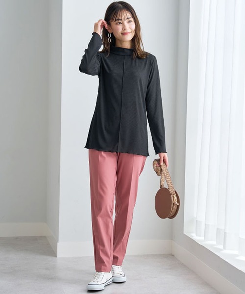 BELLUNA(ベルーナ)の「シアー楊柳素材ハイネックプルオーバー(Tシャツ/カットソー・レディース・ブラック/モカ/ブルー/オレンジ・MEDIUM/LARGE/X-LARGE)」の21枚目の写真