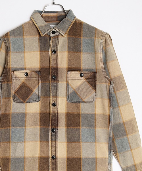 HOUSTON(ヒューストン)の「HOUSTON ヴィンテージビエラシャツ(シャツ/ブラウス・メンズ・パープル/オレンジ/ブラウン/レッド/ブルー・X-LARGE/LARGE/MEDIUM)」の2枚目の写真