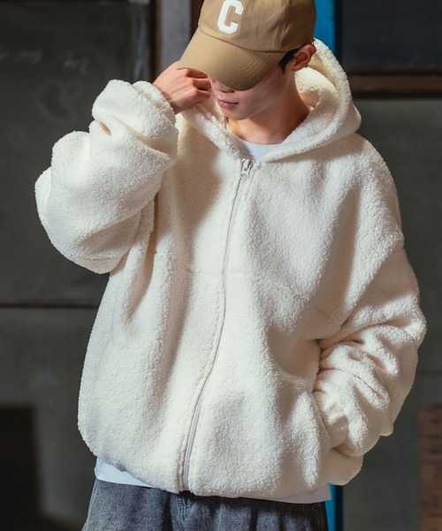 improves（インプローブス）の「【UAU】ボア フルジップ パーカー（ブルゾン・メンズ・グレイッシュベージュ/オフホワイト/ブラック・X-LARGE/LARGE/MEDIUM）」の15枚目の写真