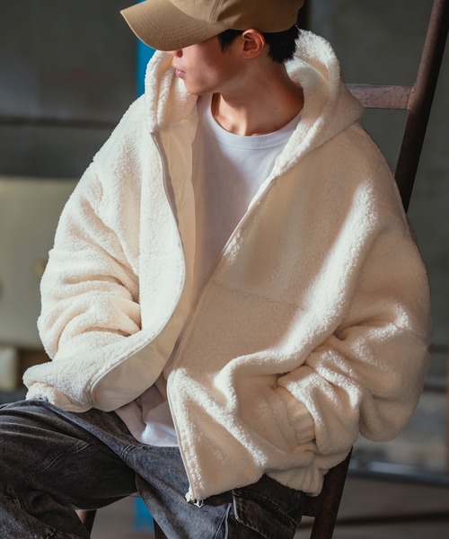 improves（インプローブス）の「【UAU】ボア フルジップ パーカー（ブルゾン・メンズ・グレイッシュベージュ/オフホワイト/ブラック・X-LARGE/LARGE/MEDIUM）」の21枚目の写真