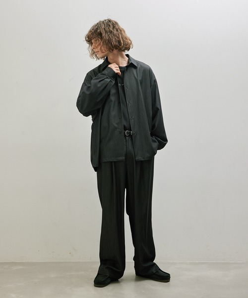 JUNRED（ジュンレッド）の「セットアップ対応 / テンセルタッチドレープワイドパンツ（デニムパンツ・メンズ・ネイビー/ブラック・S/L/M）」の6枚目の写真