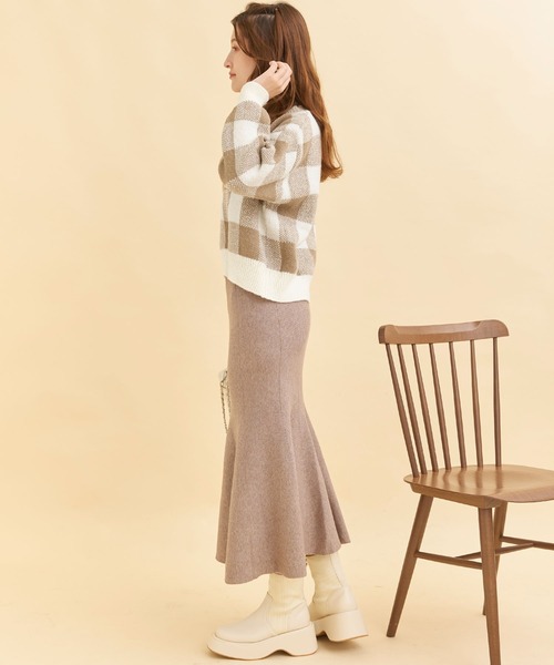 titty＆Co. PETIT（ティティアンドコープティ）の「【titty&Co.PETIT 】ブロックチェックニットトップス（ニット/セーター・レディース・ブラック/ブラウン・FREE）」の19枚目の写真