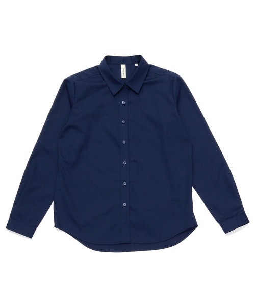 TOKYO SHIRTS(トウキョウシャツ)の「形態安定ノーアイロン レギュラーカラー 長袖ストレートベーシックシャツ(シャツ/ブラウス・レディース・ホワイト/ネイビー/ダークブルー・L/M/LL)」の11枚目の写真
