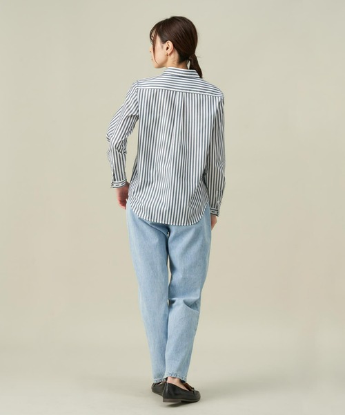 TOKYO SHIRTS(トウキョウシャツ)の「形態安定ノーアイロン レギュラーカラー 長袖ストレートベーシックシャツ(シャツ/ブラウス・レディース・ホワイト/ネイビー/ダークブルー・L/M/LL)」の7枚目の写真