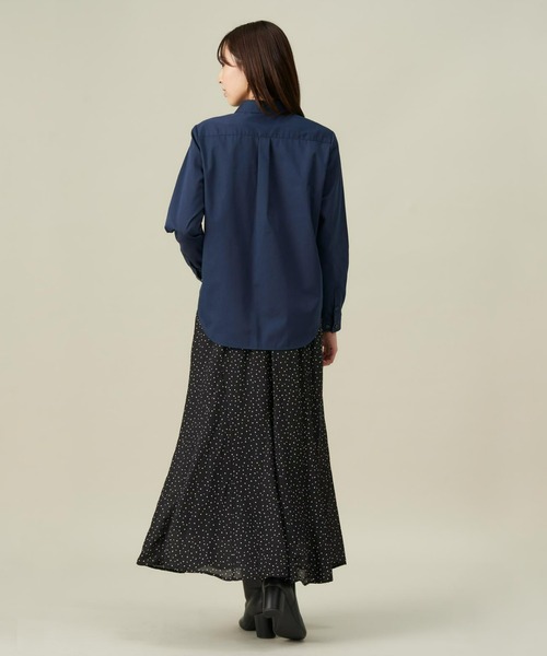 TOKYO SHIRTS(トウキョウシャツ)の「形態安定ノーアイロン レギュラーカラー 長袖ストレートベーシックシャツ(シャツ/ブラウス・レディース・ホワイト/ネイビー/ダークブルー・L/M/LL)」の6枚目の写真