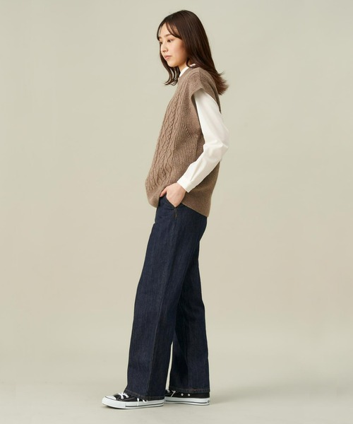 TOKYO SHIRTS(トウキョウシャツ)の「形態安定ノーアイロン レギュラーカラー 長袖ストレートベーシックシャツ(シャツ/ブラウス・レディース・ホワイト/ネイビー/ダークブルー・L/M/LL)」の10枚目の写真
