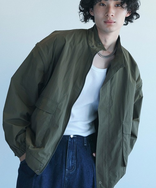 aimoha(アイモハ)の「aimoha men 2wayスタンドカラー ブルゾン(ブルゾン・メンズ・カーキ/ブラック・M/L/XL)」の1枚目の写真