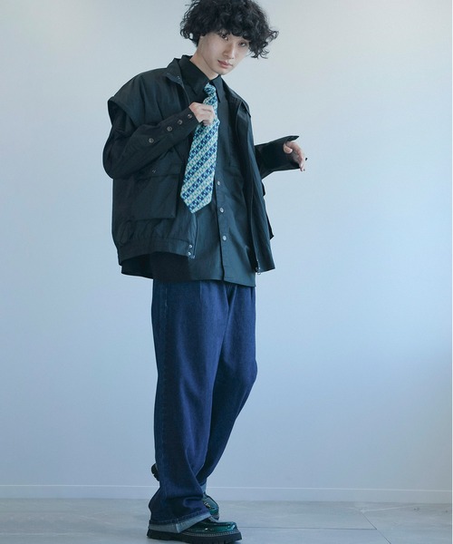 aimoha(アイモハ)の「aimoha men 2wayスタンドカラー ブルゾン(ブルゾン・メンズ・カーキ/ブラック・M/L/XL)」の13枚目の写真