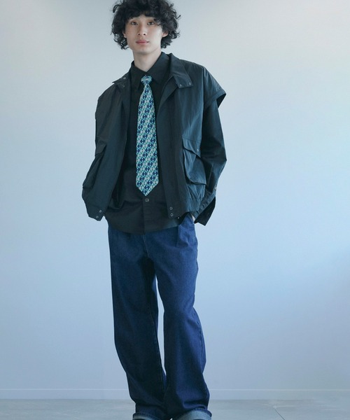 aimoha(アイモハ)の「aimoha men 2wayスタンドカラー ブルゾン(ブルゾン・メンズ・カーキ/ブラック・M/L/XL)」の15枚目の写真