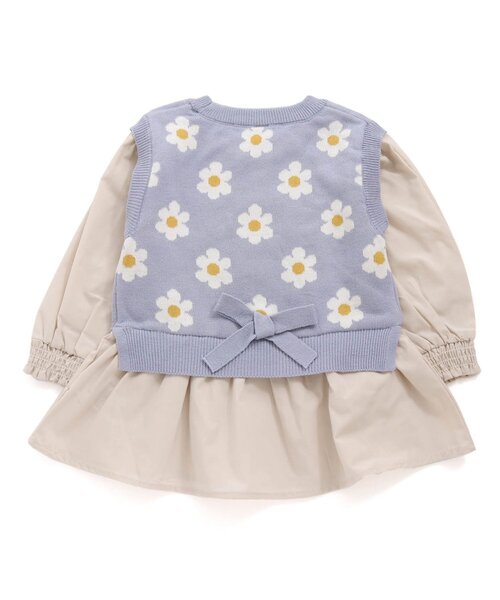 apres les cours（アプレレクール）の「花柄ニットベストトップス（シャツ/ブラウス・キッズ・ベージュ/ラベンダー・100/80/140/90/120/130/110）」の4枚目の写真