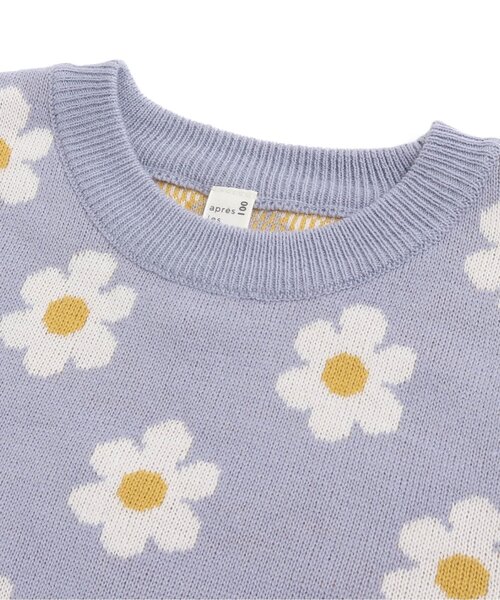 apres les cours（アプレレクール）の「花柄ニットベストトップス（シャツ/ブラウス・キッズ・ベージュ/ラベンダー・100/80/140/90/120/130/110）」の5枚目の写真