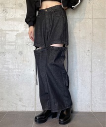 【 サイズ展開 】セパレートデニムパンツ