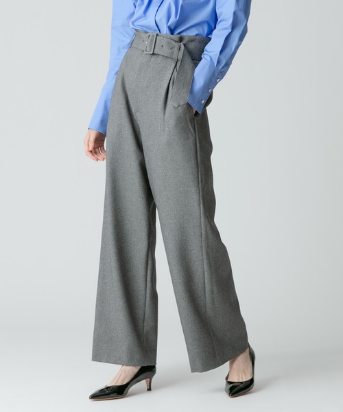 allureville（アルアバイル）の「ウールライクポリBIGバックルパンツ（その他パンツ・レディース・ベージュ/オフホワイト/グレー系その他/ブラック・1/2）」の21枚目の写真