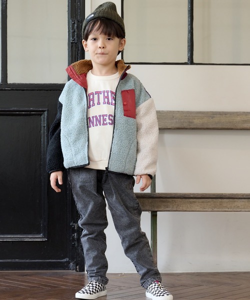 Life Support Products（ライフサポートプロダクツ）の「ウラケカレッジトレーナー（80～150cm）（スウェット・キッズ・杢グレー/エメラルド/チャコール/ブラウン/レッド/オフホワイト・100/110/120/130/140/95/150/80/90）」の11枚目の写真