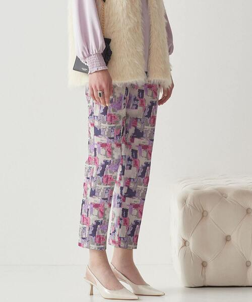 カラージャカードシガレットパンツ