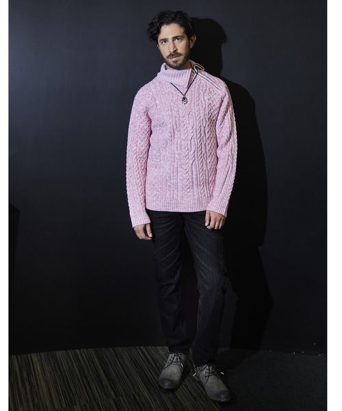 HIDEAWAYS NICOLE（ハイダウェイニコル）の「ケーブル編み衿ファスナー