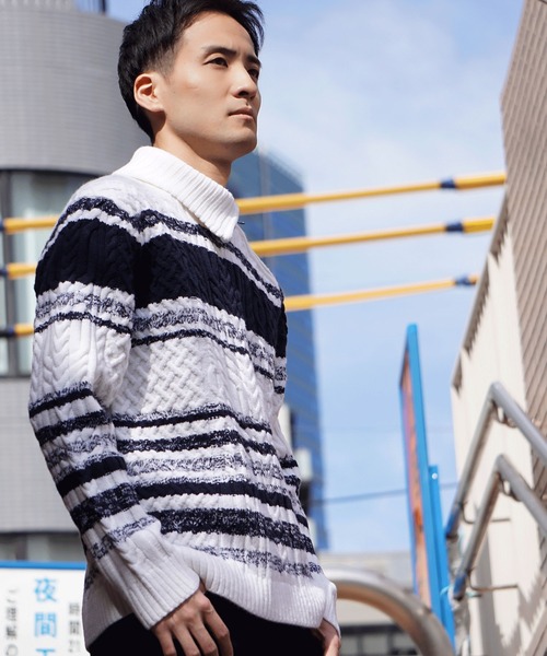 HIDEAWAYS NICOLE（ハイダウェイニコル）の「ケーブル編み衿ファスナー