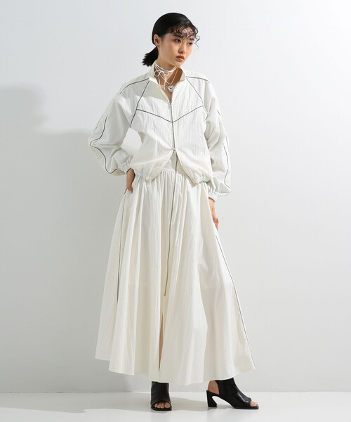 Ray BEAMS(レイビームス)の「Ray BEAMS / パイピング トラック ジャケット(ブルゾン・レディース・ネイビー/オフホワイト・0/1)」の3枚目の写真