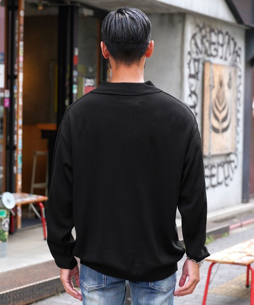 jiggys shop(ジギーズショップ)の「ジオメトロ柄 長袖 ニットポロシャツ(ポロシャツ・メンズ・グレー系その他/ブルー系その他/ブラウン/ブラック・LARGE/MEDIUM)」の12枚目の写真