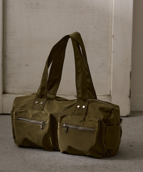 Birthday room(バースデイルーム)の「ダブルポケットナイロンボストンバック(ボストンバッグ・レディース・シルバー/ブラック/カーキ・FREE)」の20枚目の写真