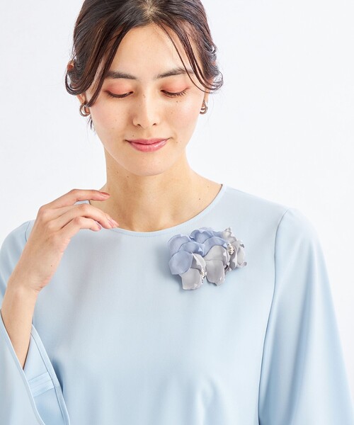 green label relaxing（グリーンレーベルリラクシング）の「フラワーミックス コサージュ（ブローチ/コサージュ・レディース・ライトブルー/その他1/ネイビー/ライトグレー/ナチュラル・FREE）」の10枚目の写真