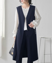 RANAN（ラナン）の「【セットアップ対応】パール調ビジュー付ロングジレ（スーツベスト）」