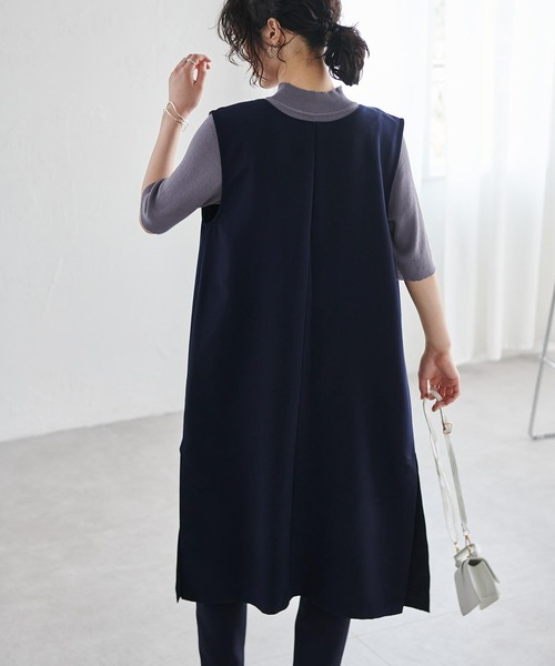 RANAN（ラナン）の「【セットアップ対応】パール調ビジュー付ロングジレ（スーツベスト・レディース・ネイビー/ライトグレー/ライトベージュ/ブラック/ブラウン系その他/チャコールグレー・LL/M/L）」の16枚目の写真