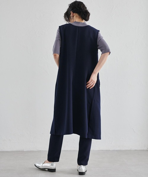 RANAN（ラナン）の「【セットアップ対応】パール調ビジュー付ロングジレ（スーツベスト・レディース・ネイビー/ライトグレー/ライトベージュ/ブラック/ブラウン系その他/チャコールグレー・LL/M/L）」の17枚目の写真