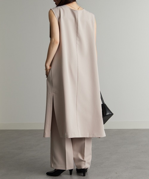 RANAN（ラナン）の「【セットアップ対応】パール調ビジュー付ロングジレ（スーツベスト・レディース・ネイビー/ライトグレー/ライトベージュ/ブラック/ブラウン系その他/チャコールグレー・LL/M/L）」の12枚目の写真