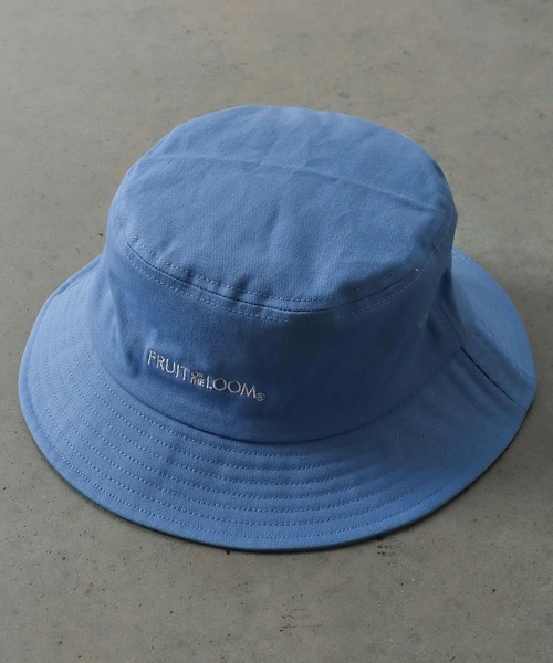 FRUIT OF THE LOOM(フルーツオブザルーム)の「LOGO BUCKET HAT / バケット / ハット / カジュアル / ユニセックス / ワンポイント / シンプル(ハット・メンズ・ブラック/サックスブルー/ピンク/オフホワイト/ベージュ・FREE)」の4枚目の写真