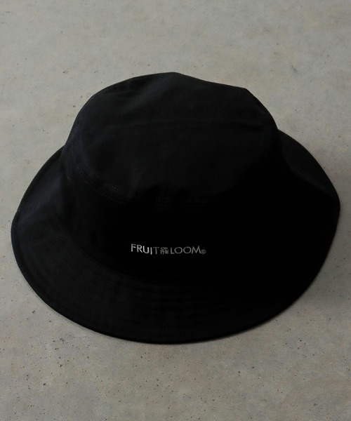 FRUIT OF THE LOOM(フルーツオブザルーム)の「LOGO BUCKET HAT / バケット / ハット / カジュアル / ユニセックス / ワンポイント / シンプル(ハット・メンズ・ブラック/サックスブルー/ピンク/オフホワイト/ベージュ・FREE)」の3枚目の写真