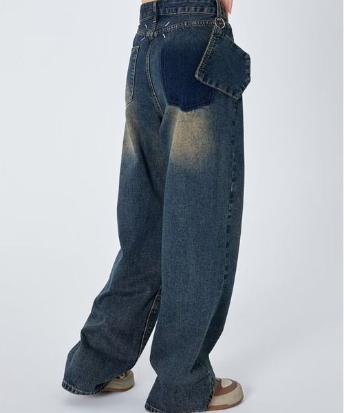 Vipoa(ヴィポア)の「ビンテージウォッシュデザインワイドデニム(デニムパンツ・レディース・ブルー・MEDIUM/LARGE)」の14枚目の写真