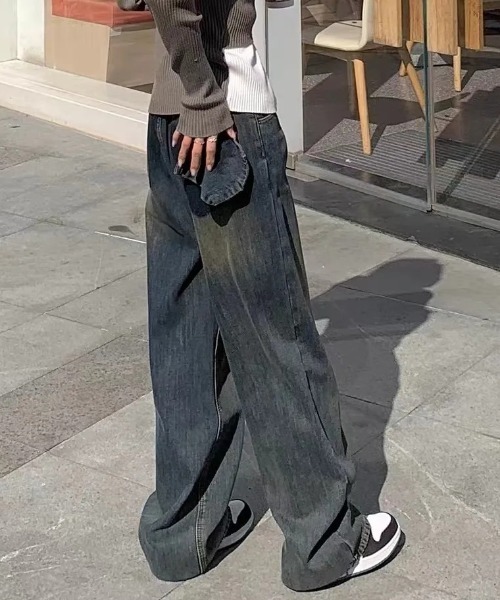 Vipoa(ヴィポア)の「ビンテージウォッシュデザインワイドデニム(デニムパンツ・レディース・ブルー・MEDIUM/LARGE)」の17枚目の写真