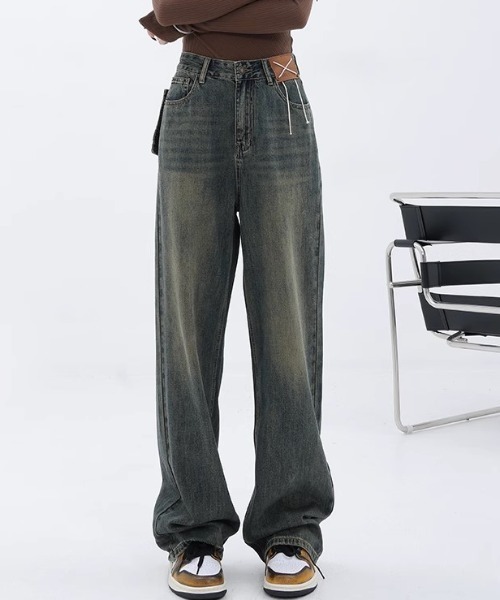 Vipoa(ヴィポア)の「ビンテージウォッシュデザインワイドデニム(デニムパンツ・レディース・ブルー・MEDIUM/LARGE)」の13枚目の写真